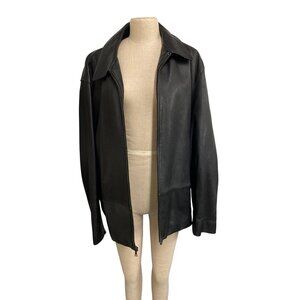 Alfani Mens Black Leather Jacket XL
